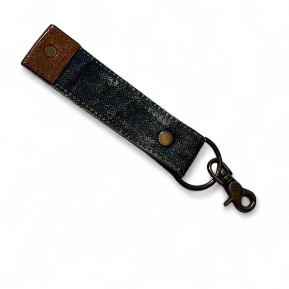 Recycled Denim & Leather‎ Keychain